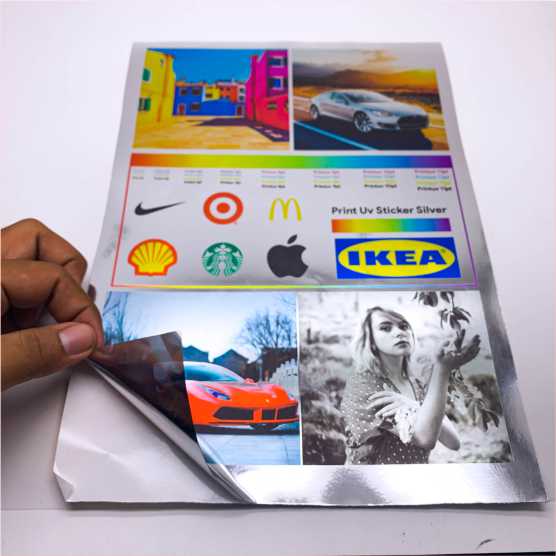 Sticker Stiker Chrome Silver UV